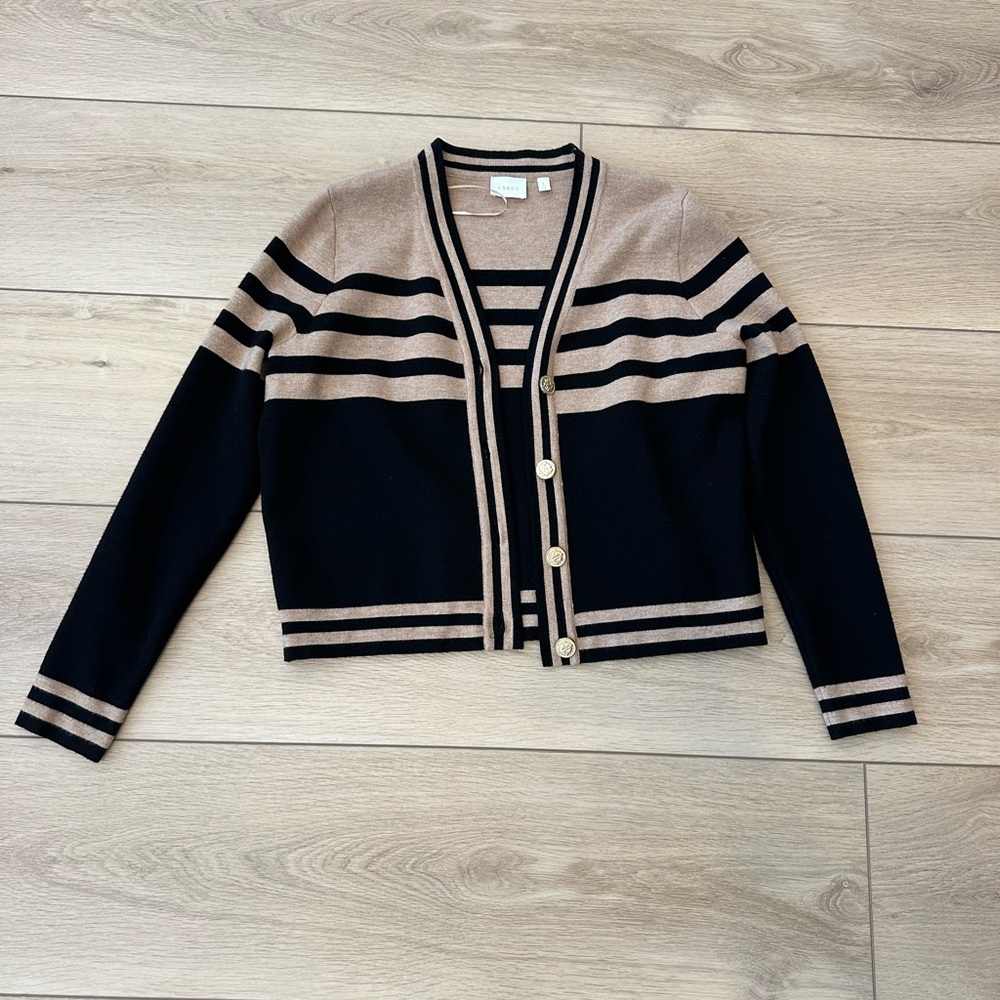 Striped Black and Tan Women's Sweater